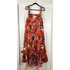 Who What Wear Hi-Low Maxi Sundress Floral Beachy Resort Costal Boho Women's 2XL